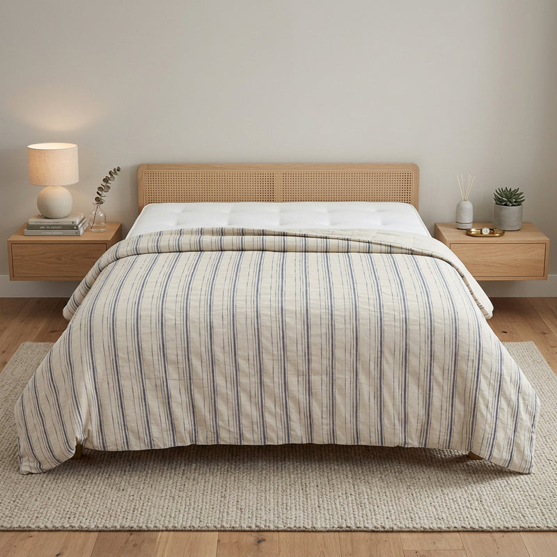 Natural Queen Linen Dry Clean Only Polyester Duvet Cover - Bed & Bath