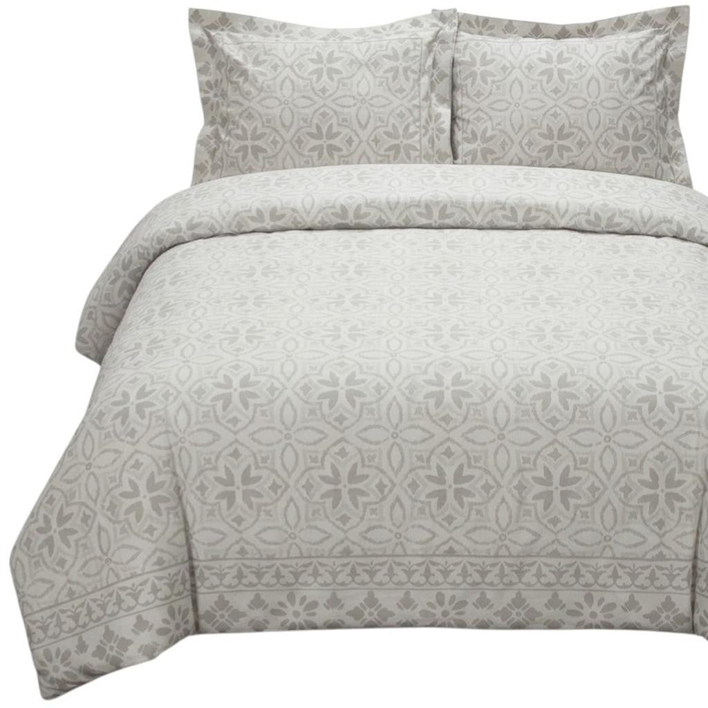 Ivory Queen Cotton Washable Polyester Down Alternative Comforter Set With Two Shams - Bed & Bath