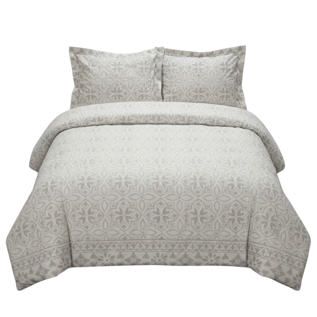 Ivory Queen Cotton Washable Polyester Down Alternative Comforter Set With Two Shams - Bed & Bath