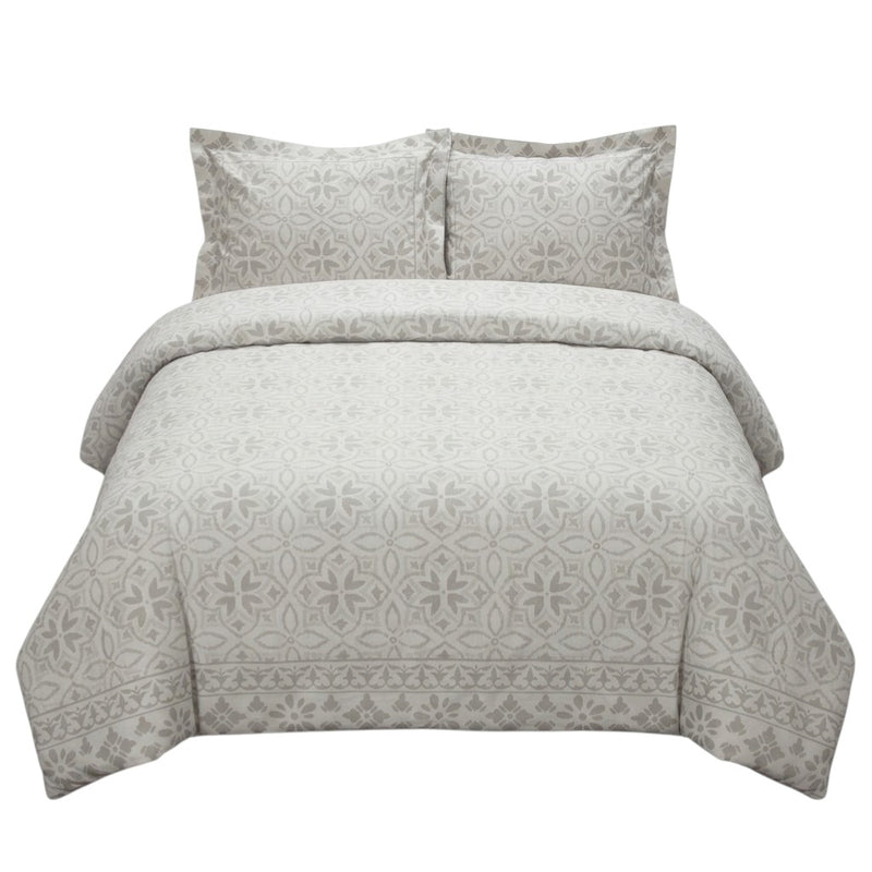 Ivory Queen Cotton Washable Polyester Down Alternative Comforter Set With Two Shams - Bed & Bath