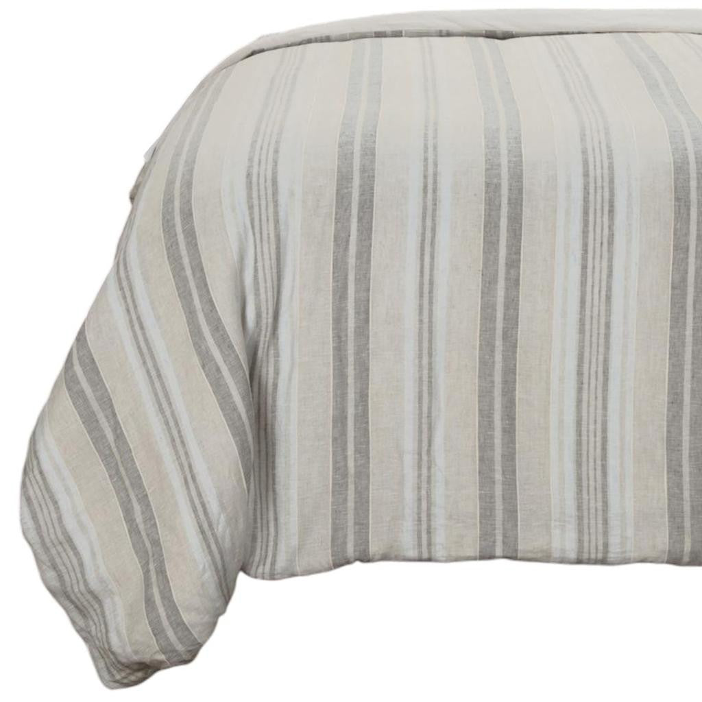 Natural King Linen Washable Polyester Duvet Cover - Bed & Bath