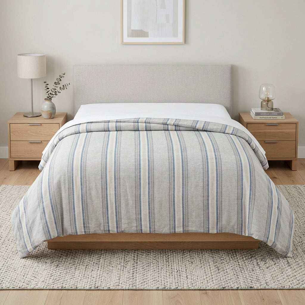 Natural Queen Linen Dry Clean Only Polyester Duvet Cover - Bed & Bath