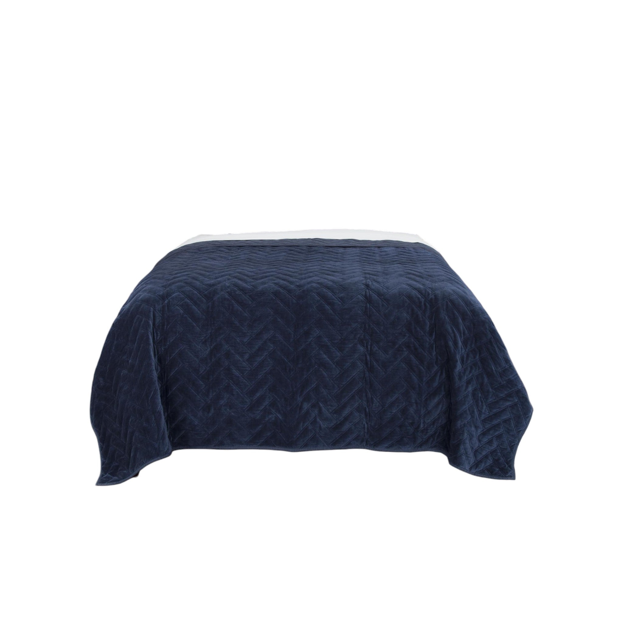 92" X 106" Indigo Cotton Quilt - Bed & Bath