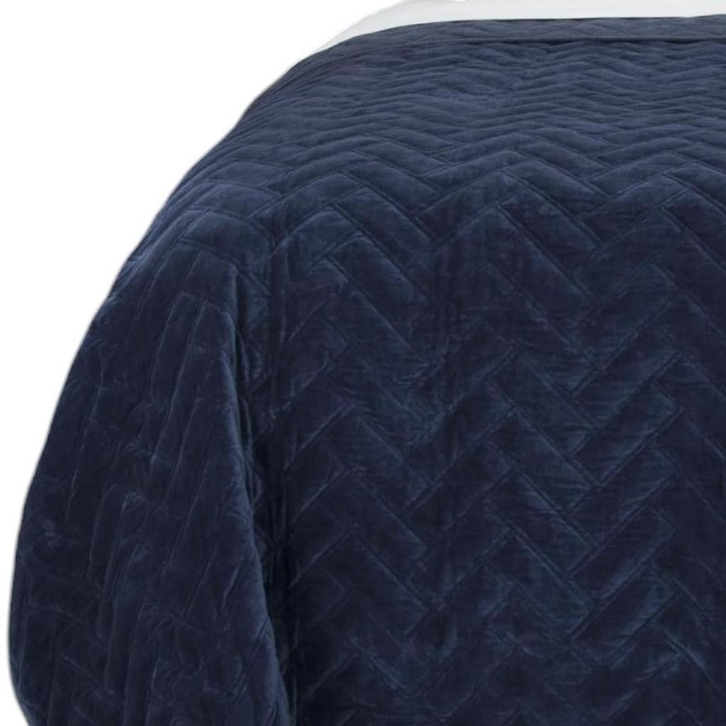 92" X 106" Indigo Cotton Quilt - Bed & Bath