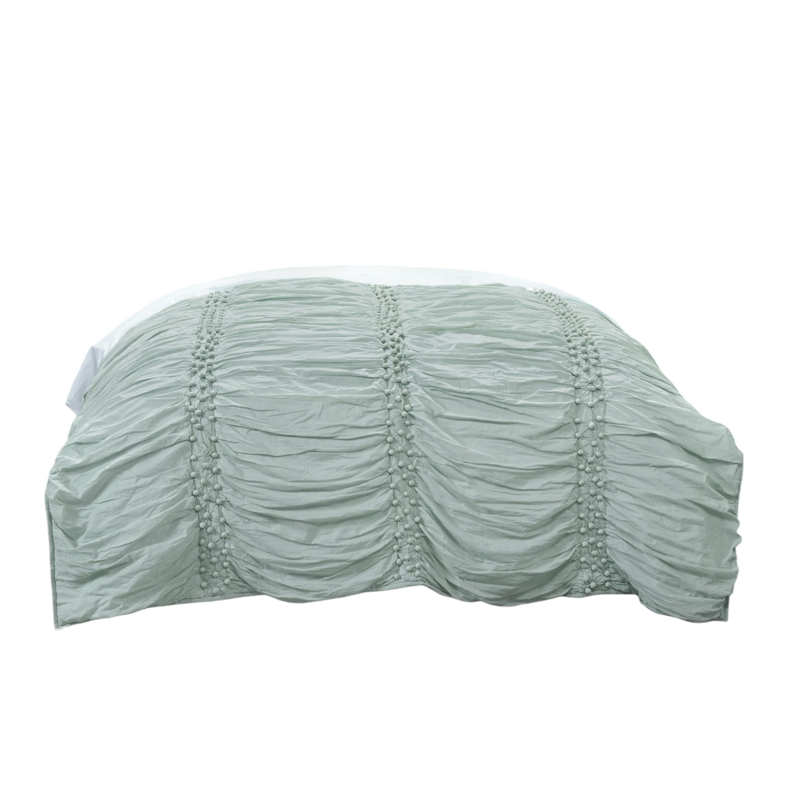 92" X 106" Blue Striped Cotton Quilt - Bed & Bath
