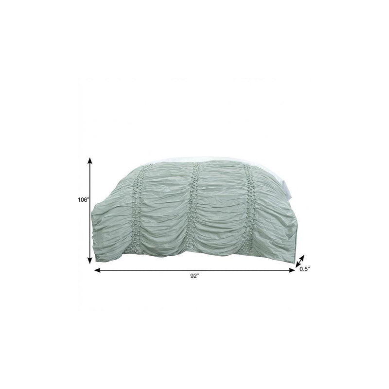 92" X 106" Blue Striped Cotton Quilt - Bed & Bath