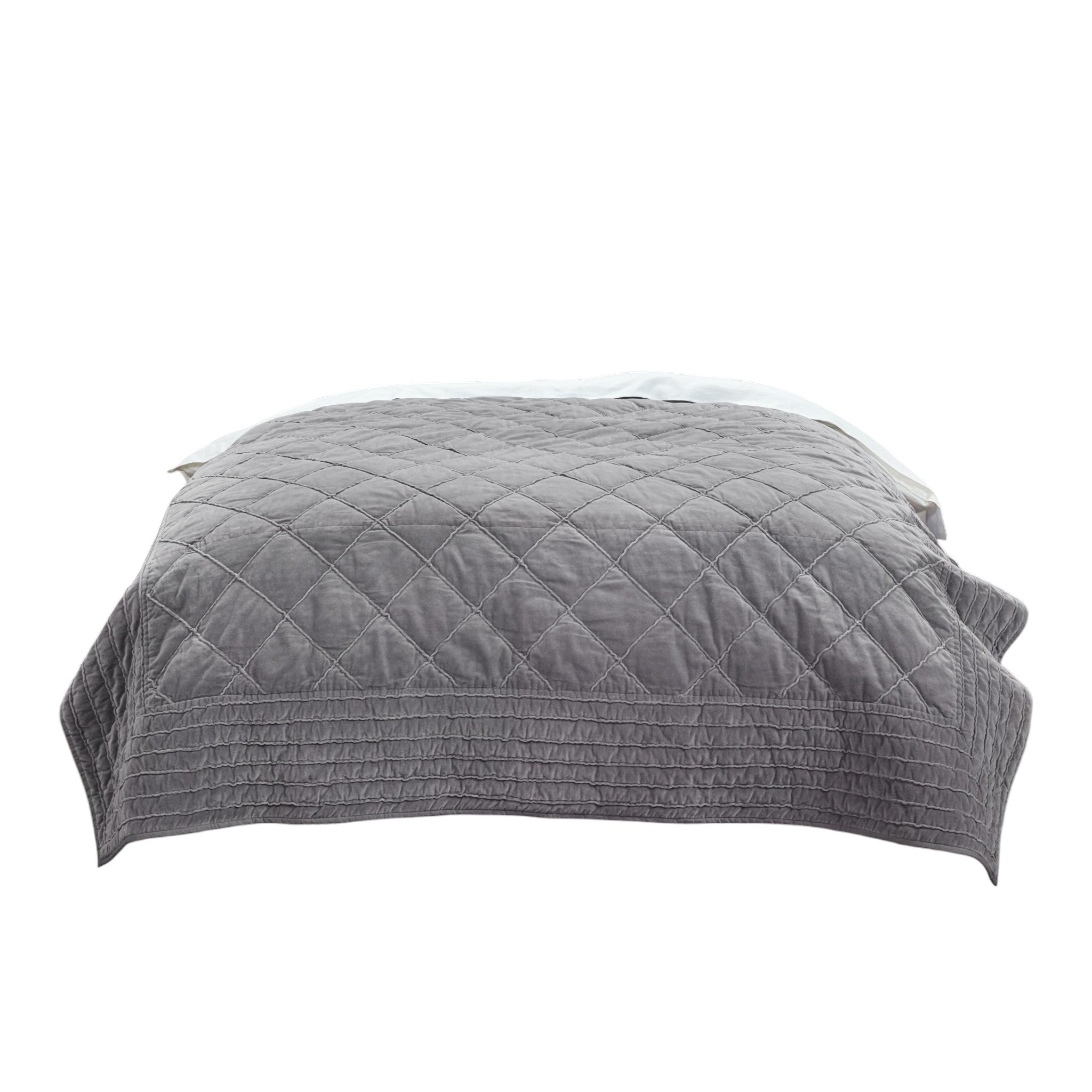 92" X 106" Gray Geometric Cotton Quilt - Bed & Bath
