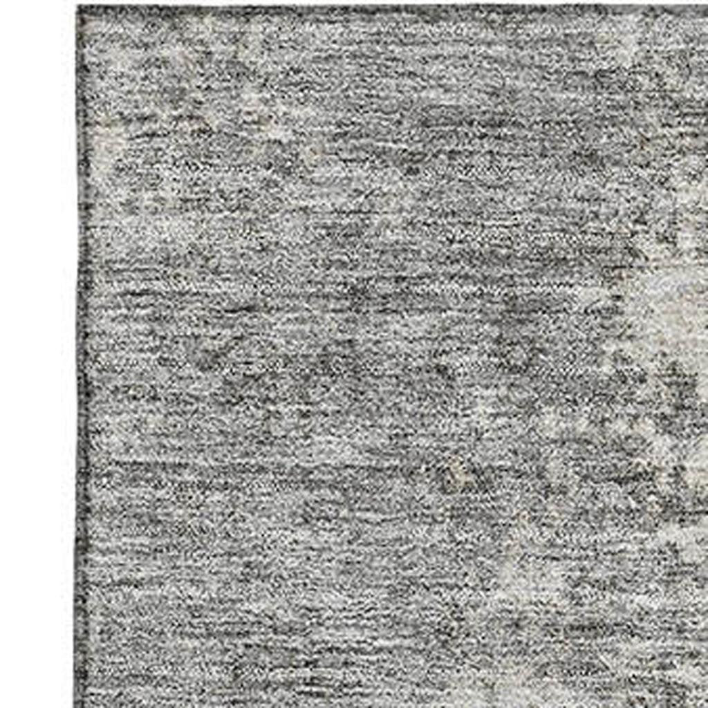 5' X 8' Gray And Ivory Abstract Washable Area Rug With UV Protection - Home & Garden