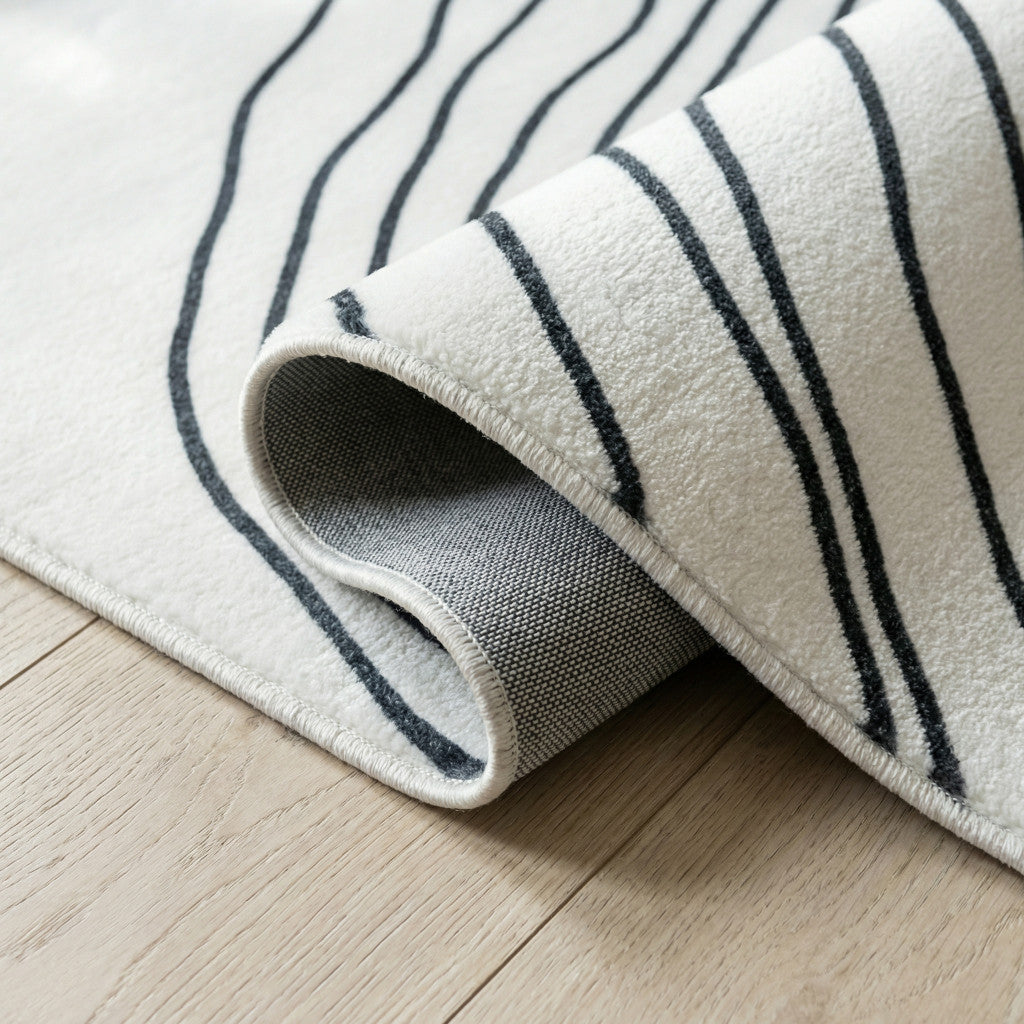 4' X 6' Black and White Abstract Area Rug - Home & Garden
