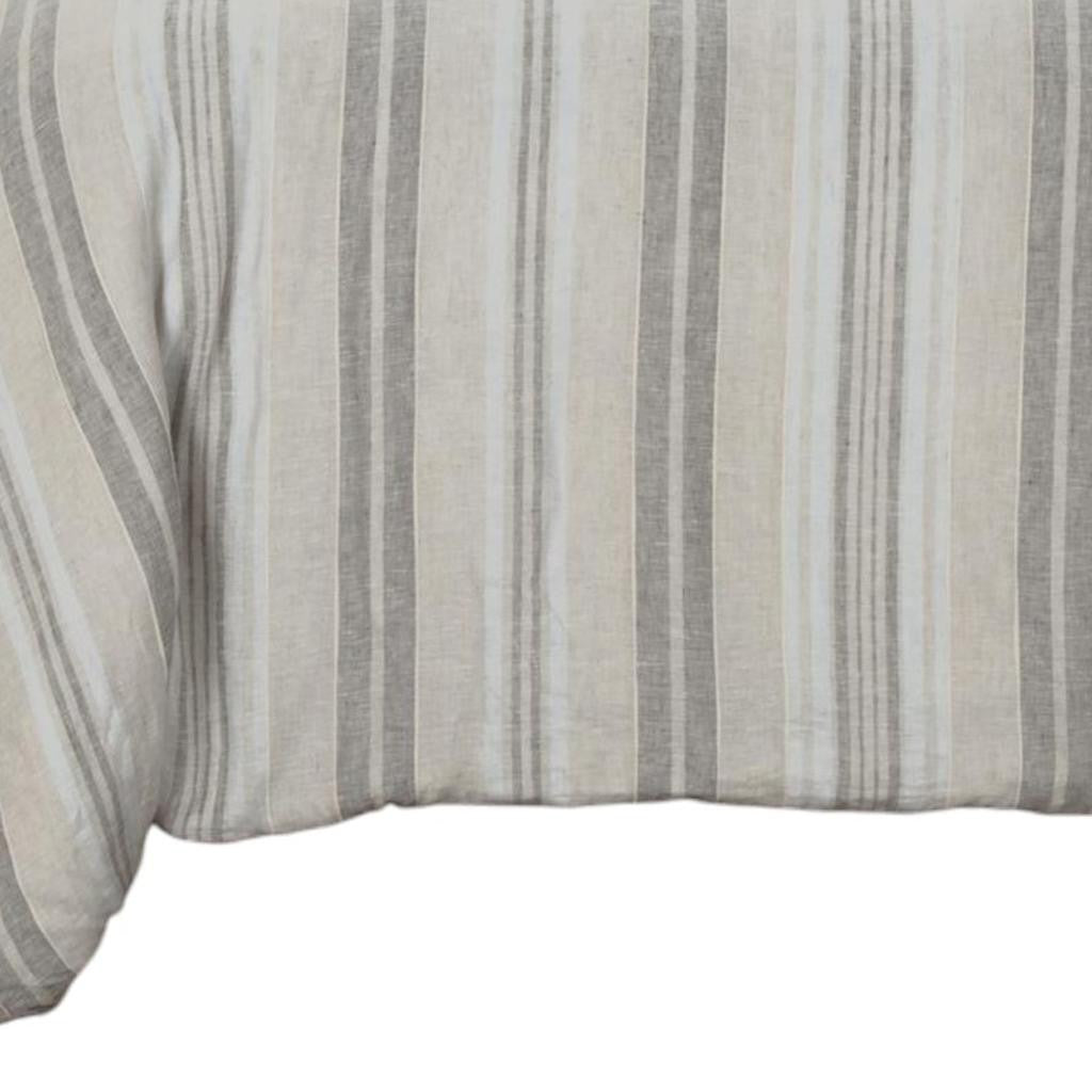 Natural Queen Linen Washable Polyester Duvet Cover - Bed & Bath