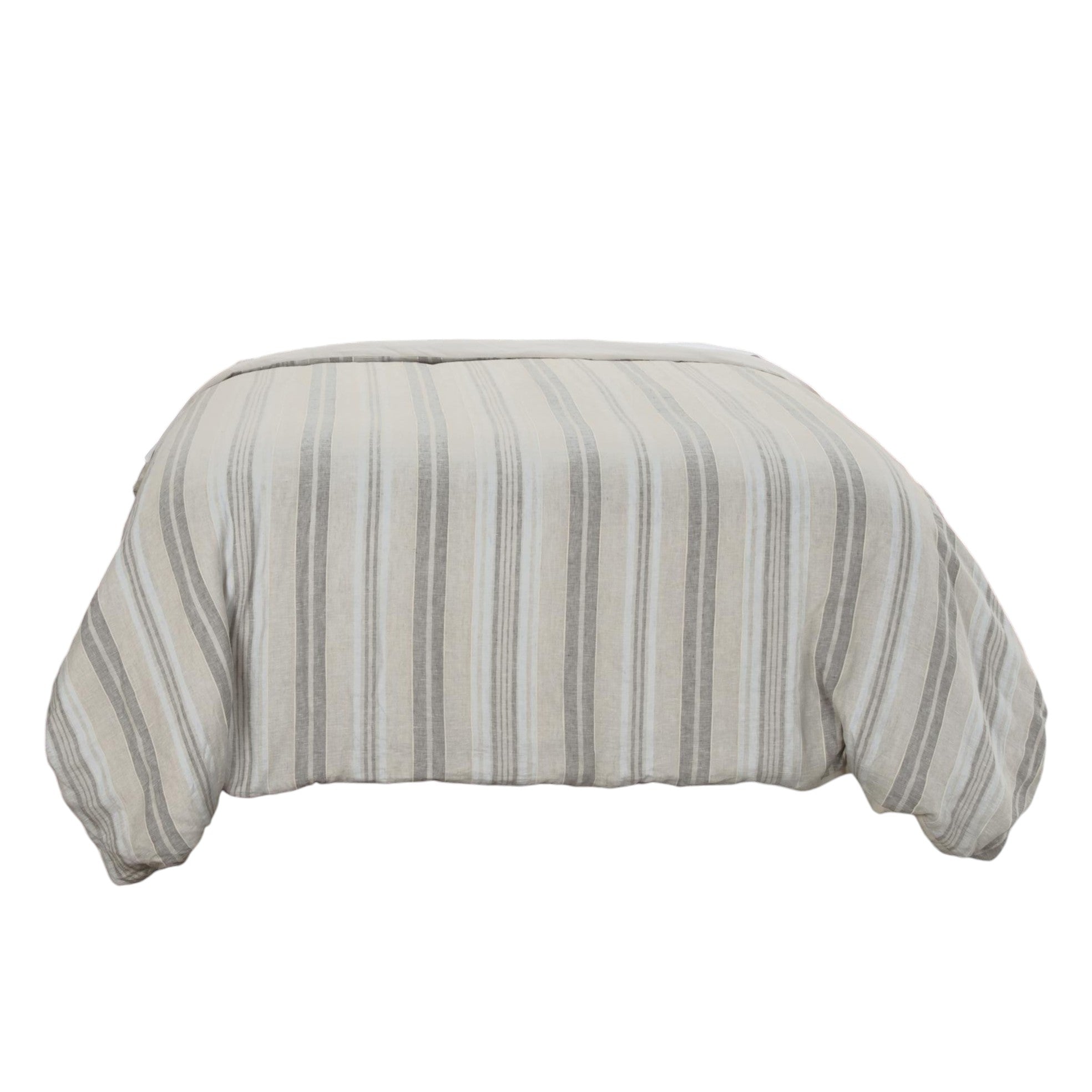Natural Queen Linen Washable Polyester Duvet Cover - Bed & Bath