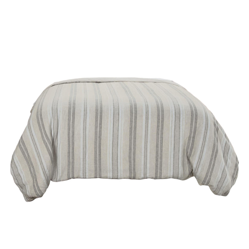 Natural Queen Linen Washable Polyester Duvet Cover - Bed & Bath