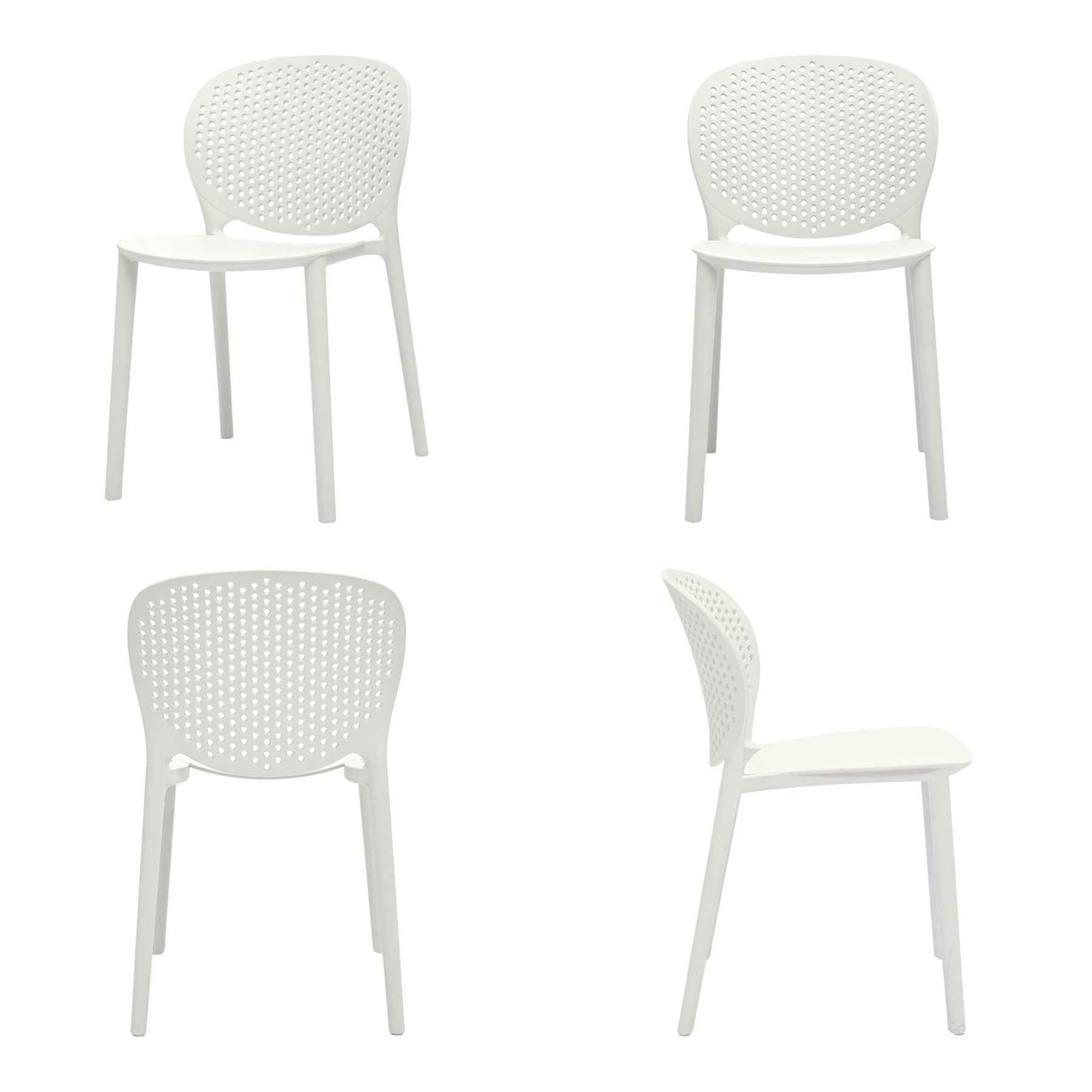 Set Of Four White Heavy Duty Plastic Juvenile Chairs