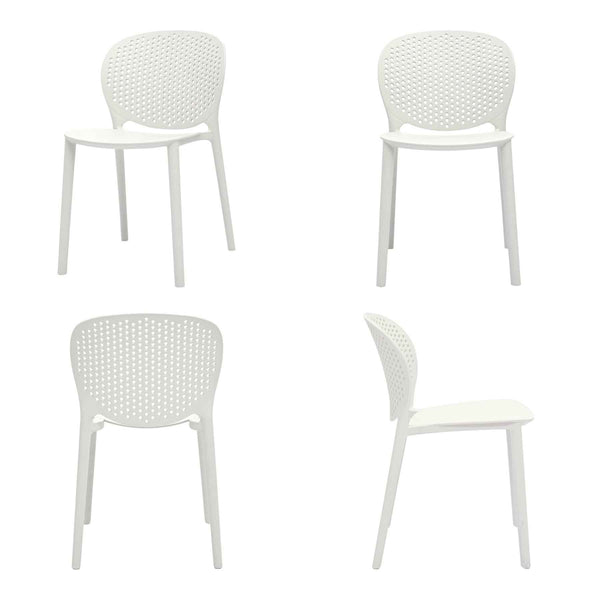 Set Of Four White Heavy Duty Plastic Juvenile Chairs