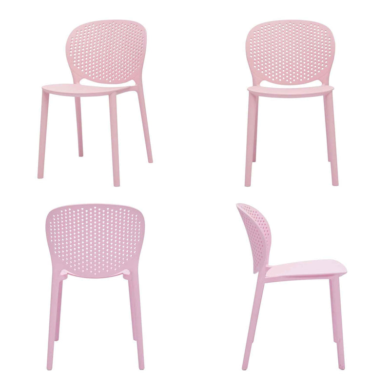 Set Of Four Pink Heavy Duty Plastic Juvenile Chairs