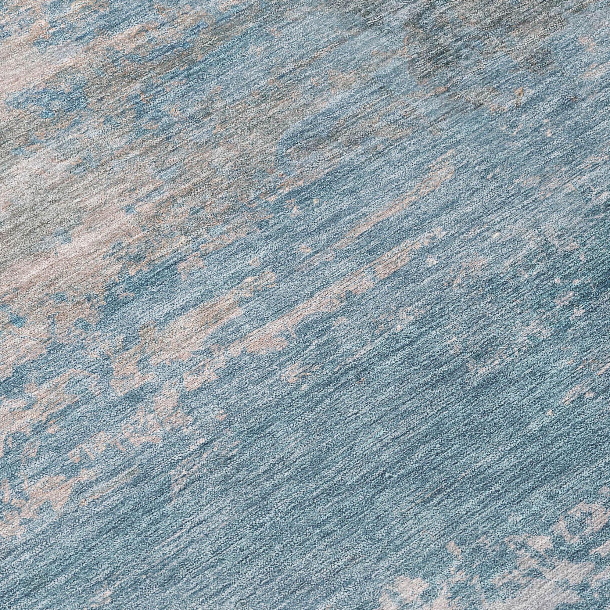 5' X 8' Sky Blue And Gray Abstract Washable Indoor Outdoor Area Rug - Sports & Outdoor