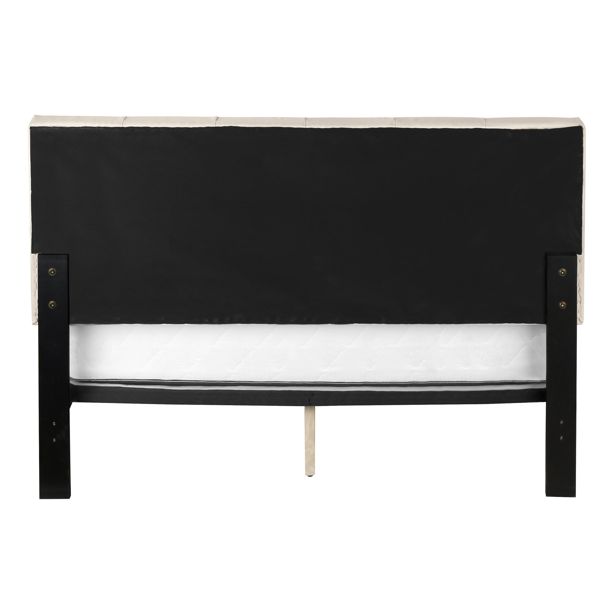 Beige Tufted Linen Queen Bed Frame - Bed & Bath