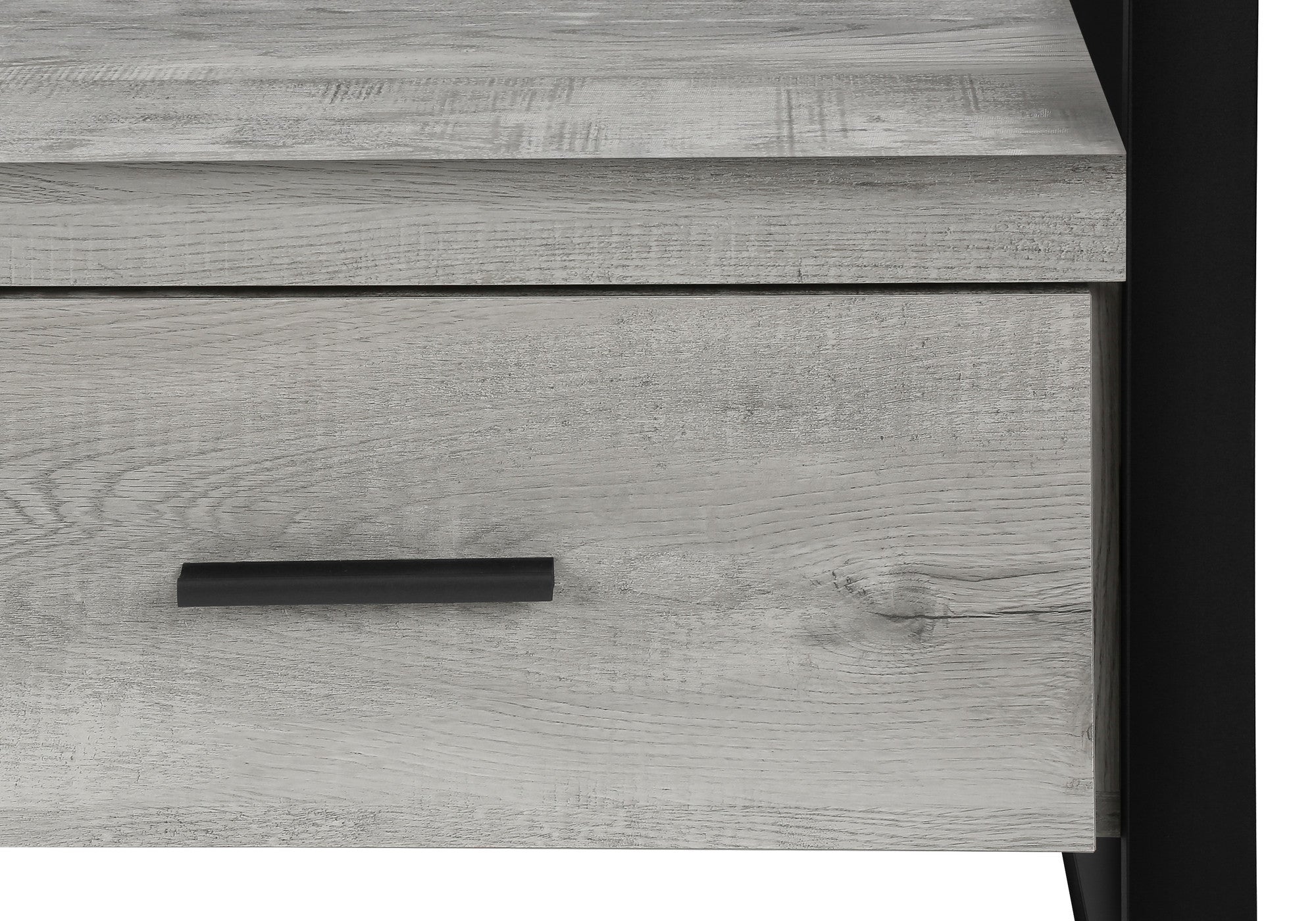 59" Black and Gray Cabinet Enclosed Storage TV Stand - Living Room