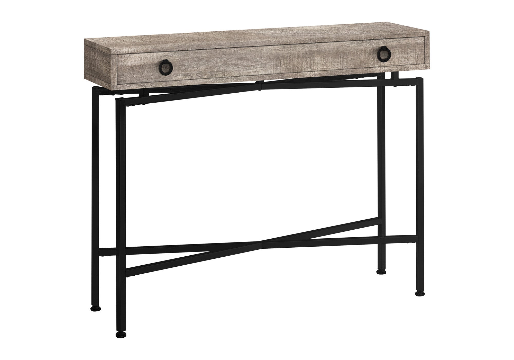 43" Taupe And Black Cross Leg Console Table - Living Room