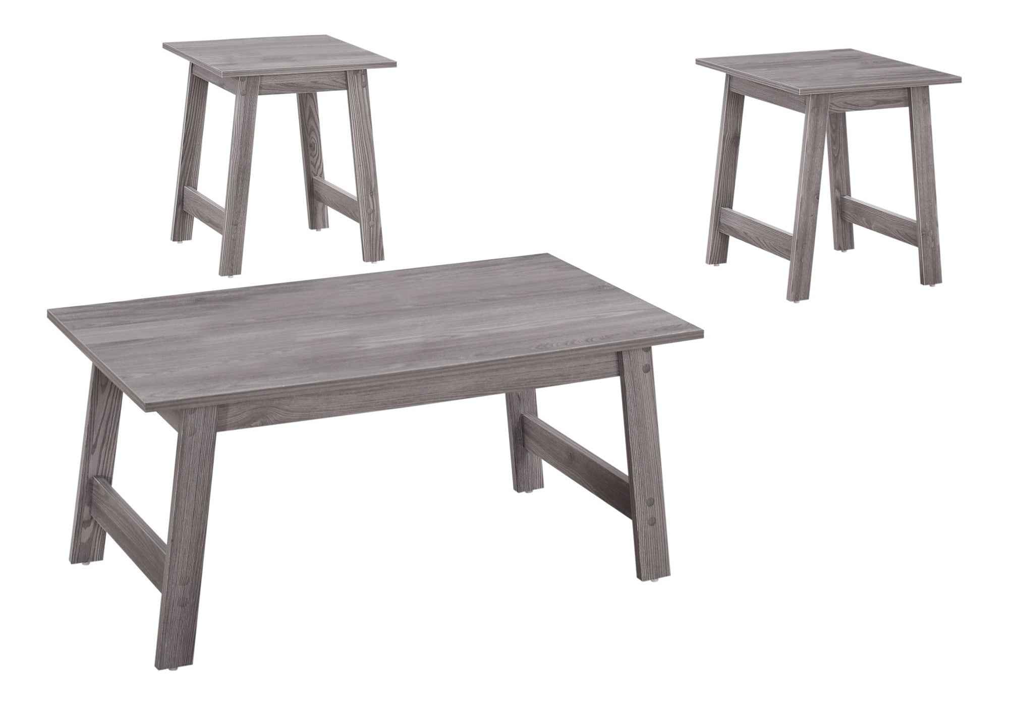 Set of Three 36" Gray Coffee Table