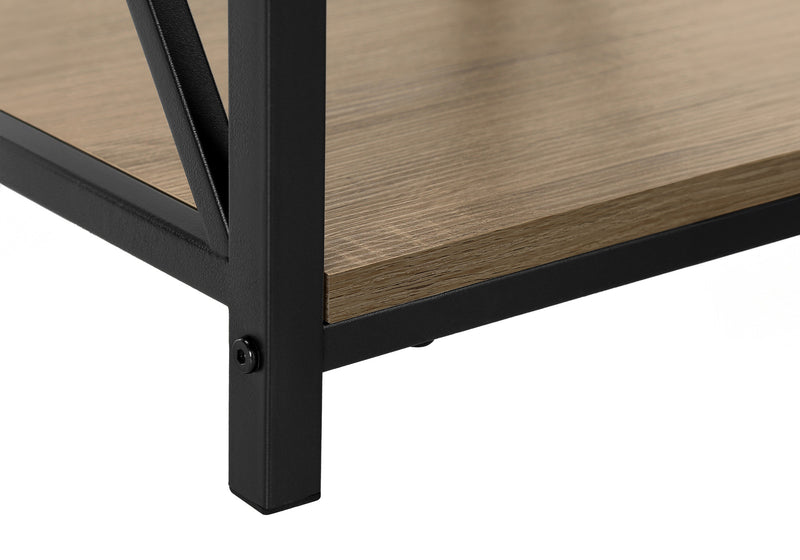26" Rectangular Dark Taupe Black Metal Accent Table - Living Room
