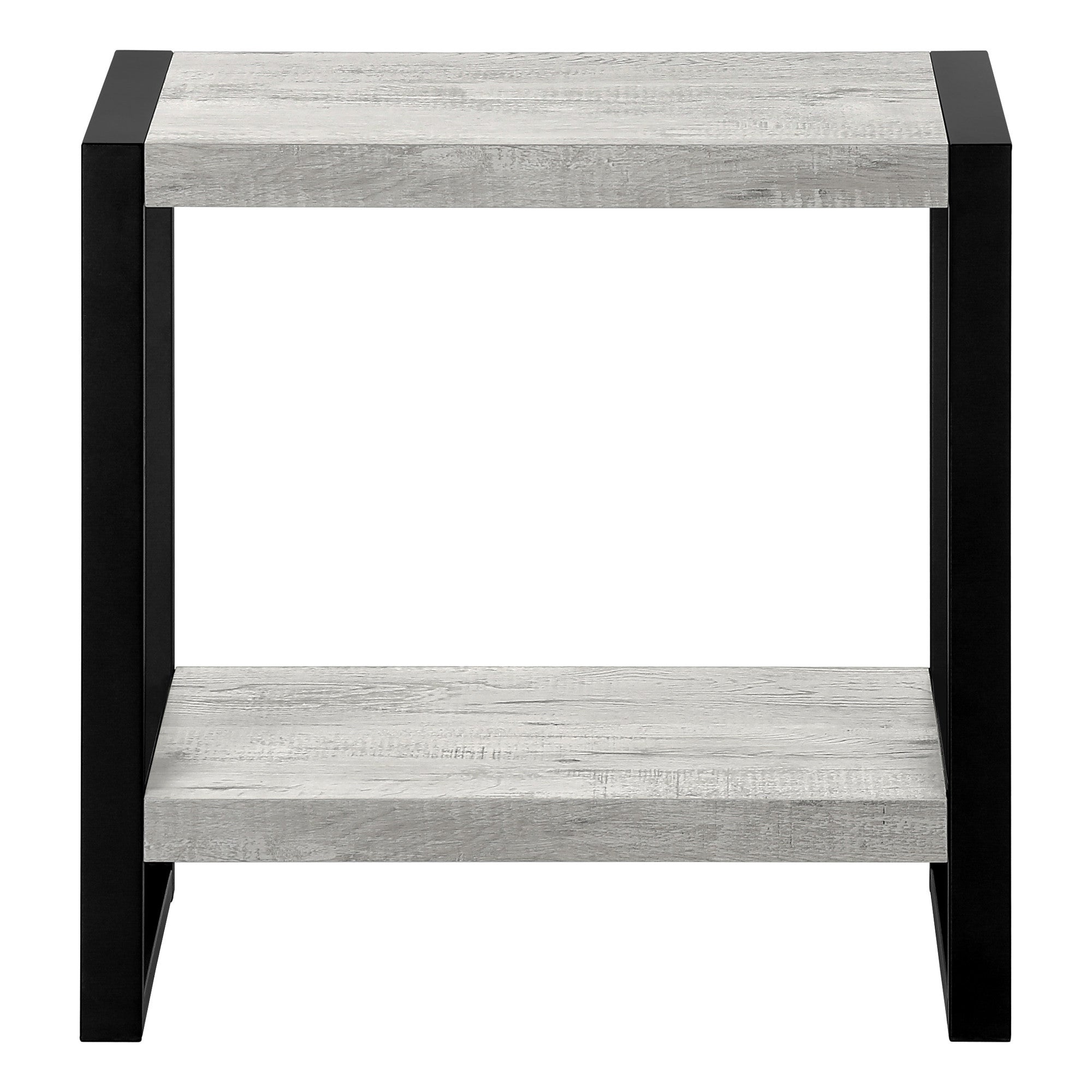 24" Black And Gray End Table With Shelf - Living Room