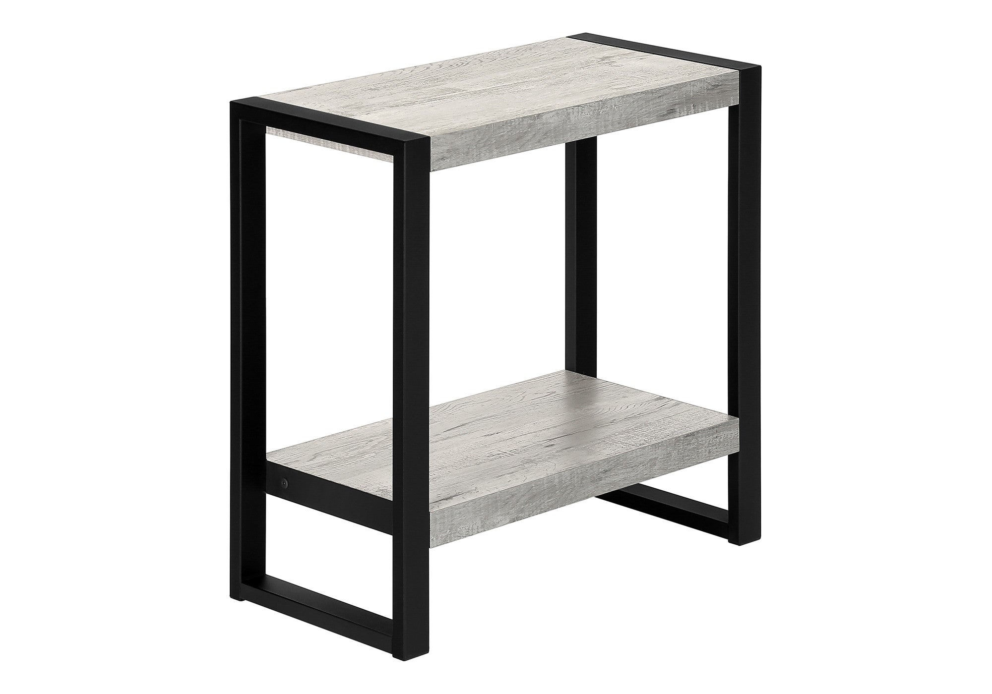 24" Black And Gray End Table With Shelf - Living Room