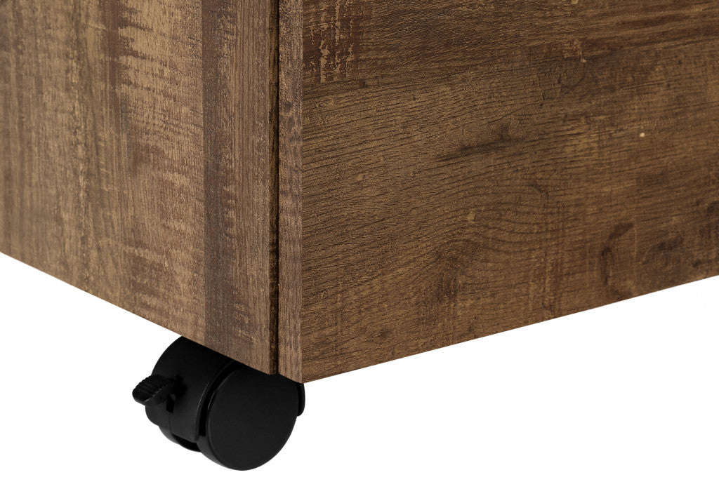 25" Brown Particle Board and Wood Filing Cabinet With Drawers - Office Supplies
