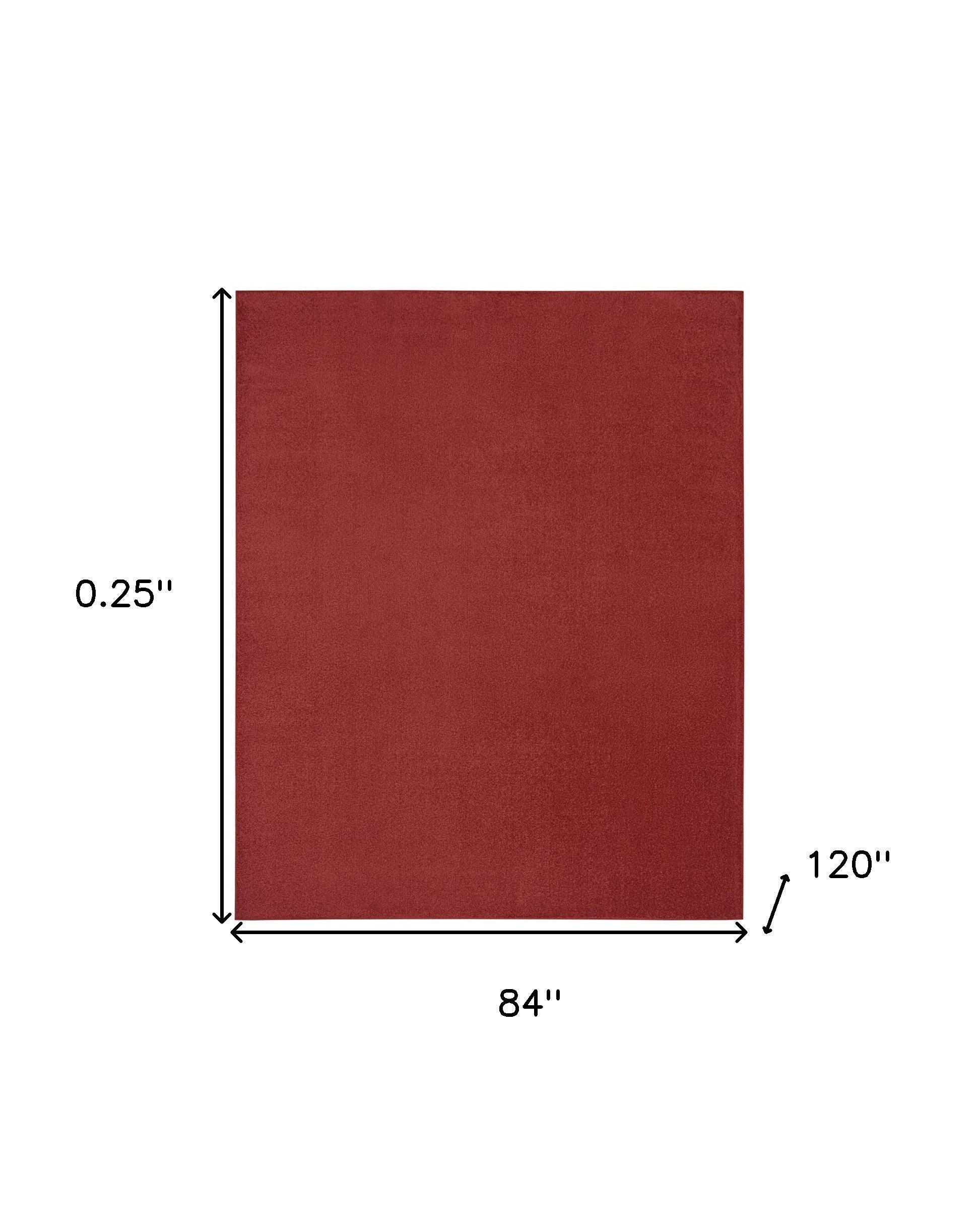7' X 10' Brick Red Stain Resistant Indoor Outdoor Area Rug - Outdoor