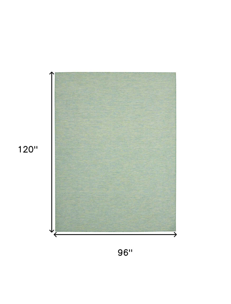 8' X 10' Blue And Green Indoor Outdoor Area Rug