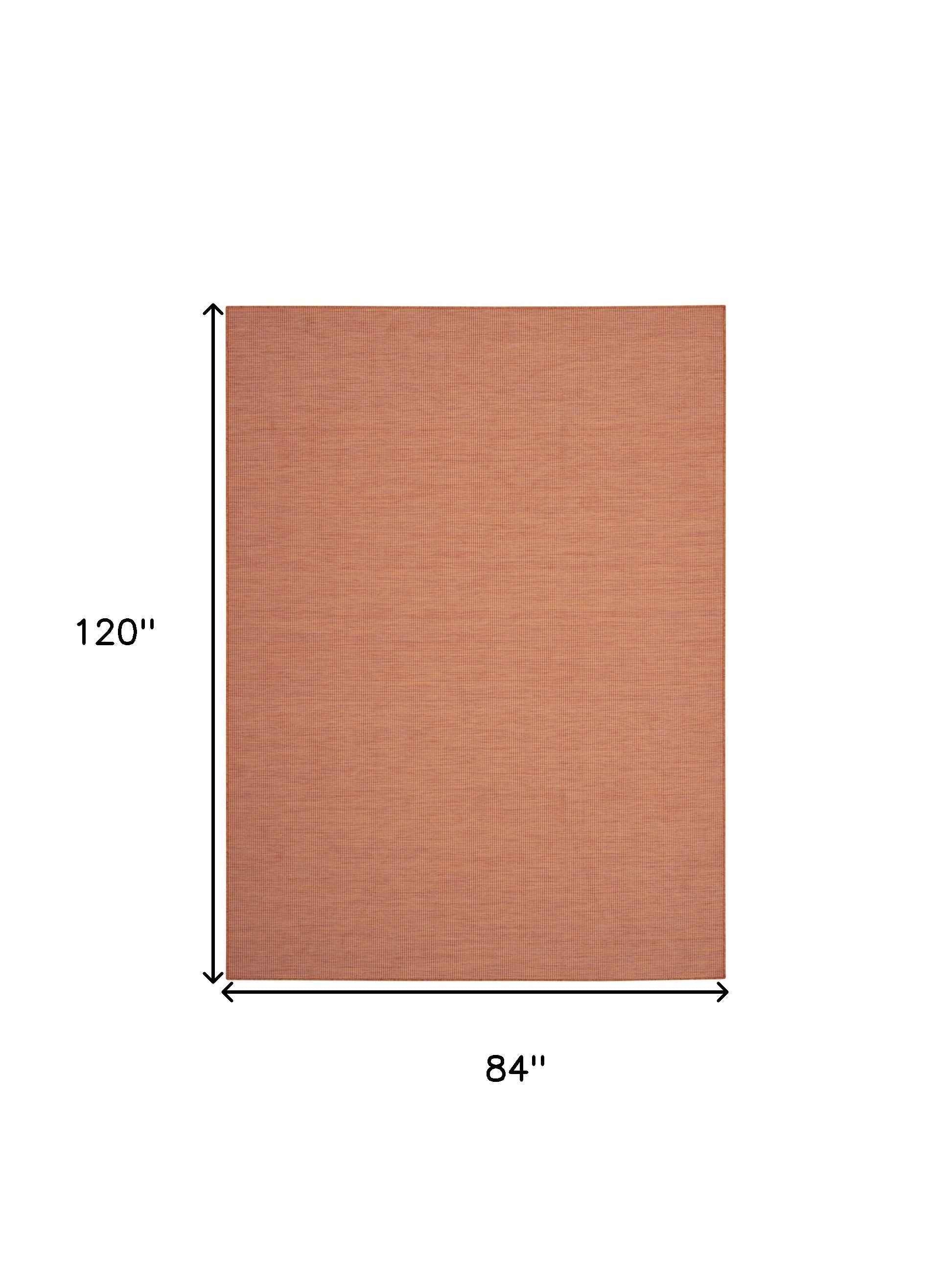 7' X 10' Terracotta Indoor Outdoor Area Rug