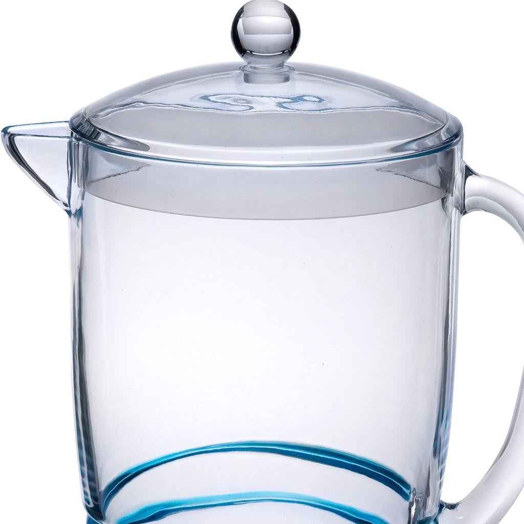 2.5 Quart Clear and Blue Swirl Acrylic Pitcher