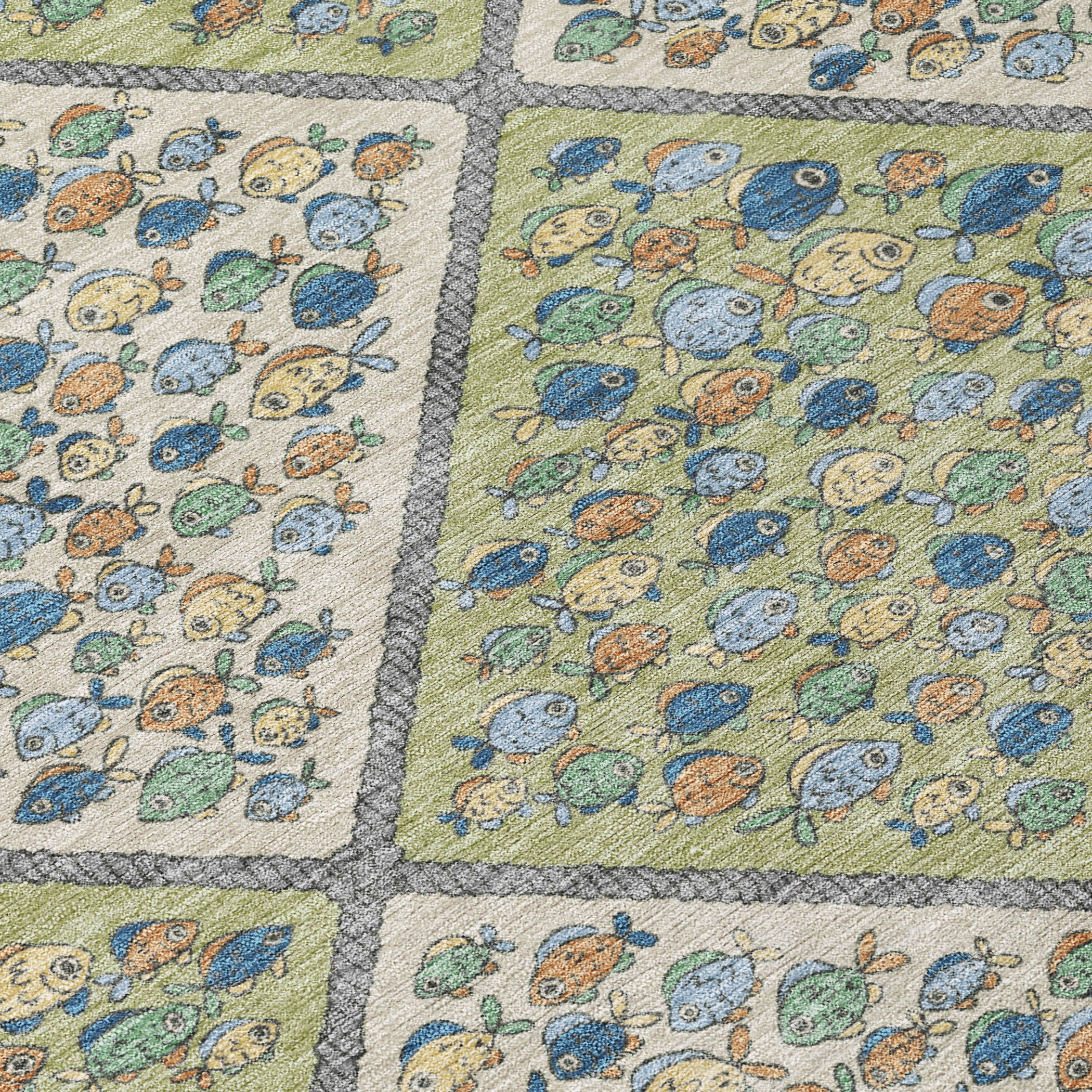 3' X 5' Green And Beige Abstract Washable Indoor Outdoor Area Rug - Sports & Outdoor