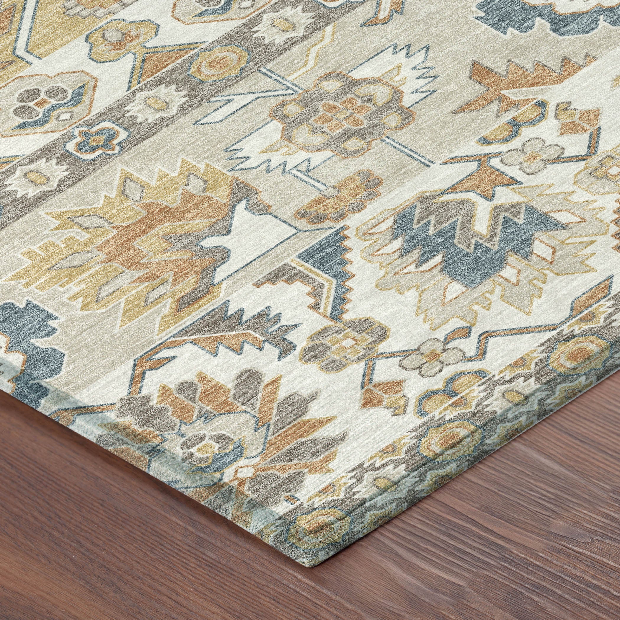 5' X 8' Ivory And Gold Cactus Washable Indoor Outdoor Area Rug - Sports & Outdoor