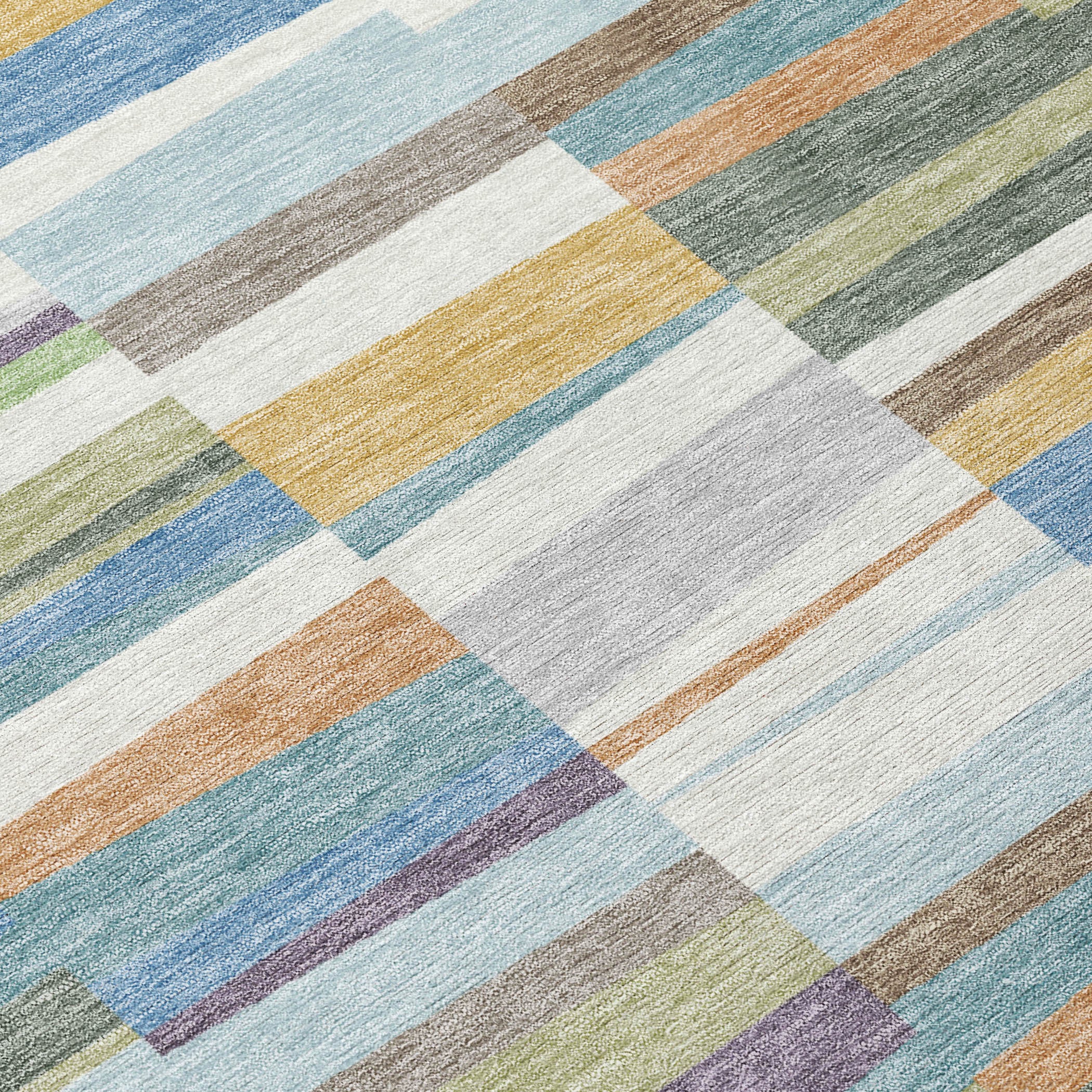 5' X 8' Blue And Ivory Striped Washable Indoor Outdoor Area Rug - Sports & Outdoor