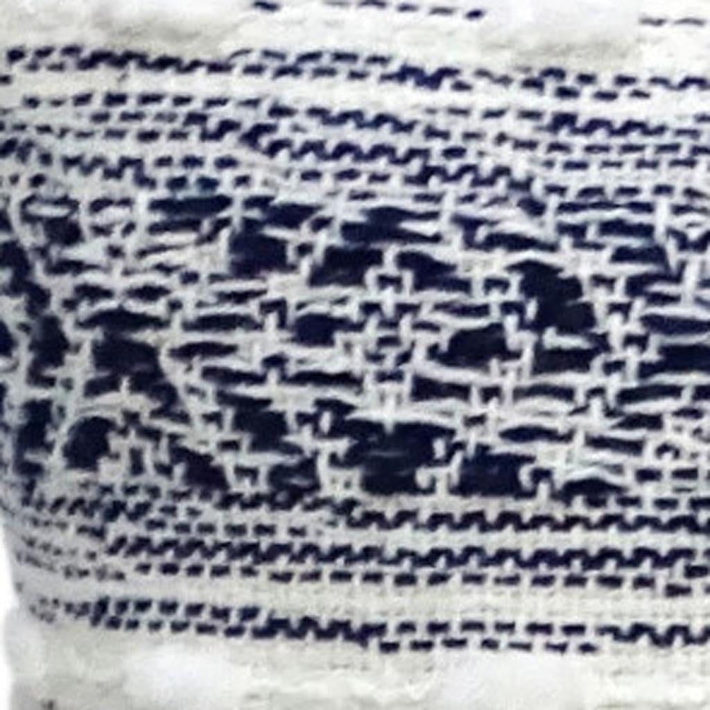 22" X 22" Blue And Peach Southwestern Stripe Handmade Throw Pillow With Tassels - Home Decor