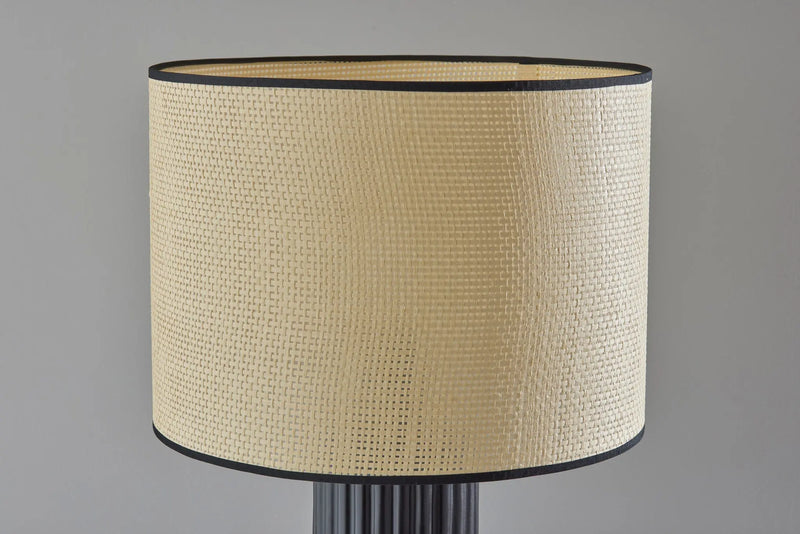 29" Black Ceramic Cylinder Table Lamp With Beige Drum Shade Homeroots Lighting