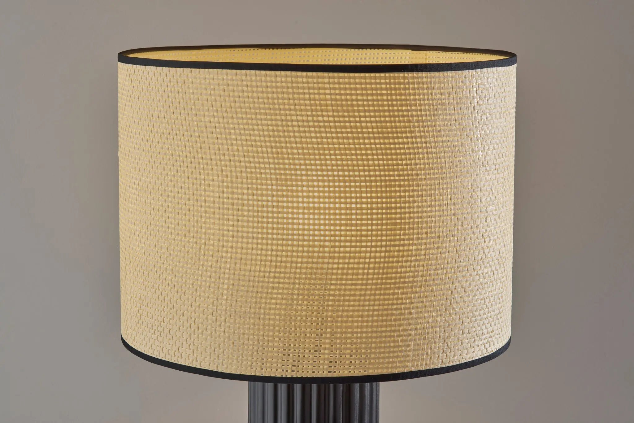 29" Black Ceramic Cylinder Table Lamp With Beige Drum Shade Homeroots Lighting