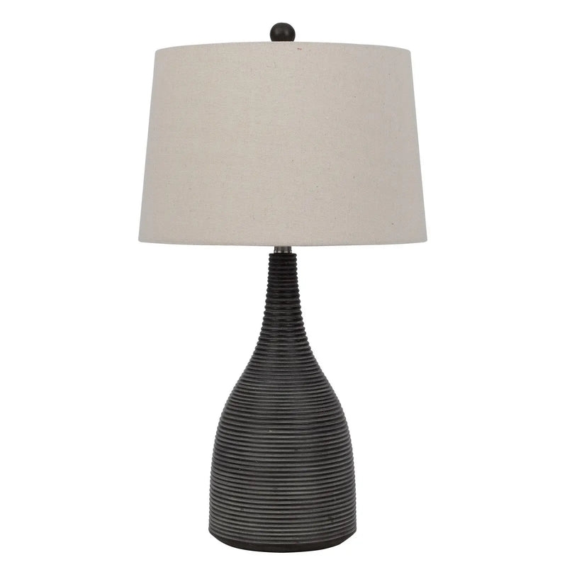 29" Black Ceramic Round Table Lamp With Beige Empire Shade Homeroots Lighting