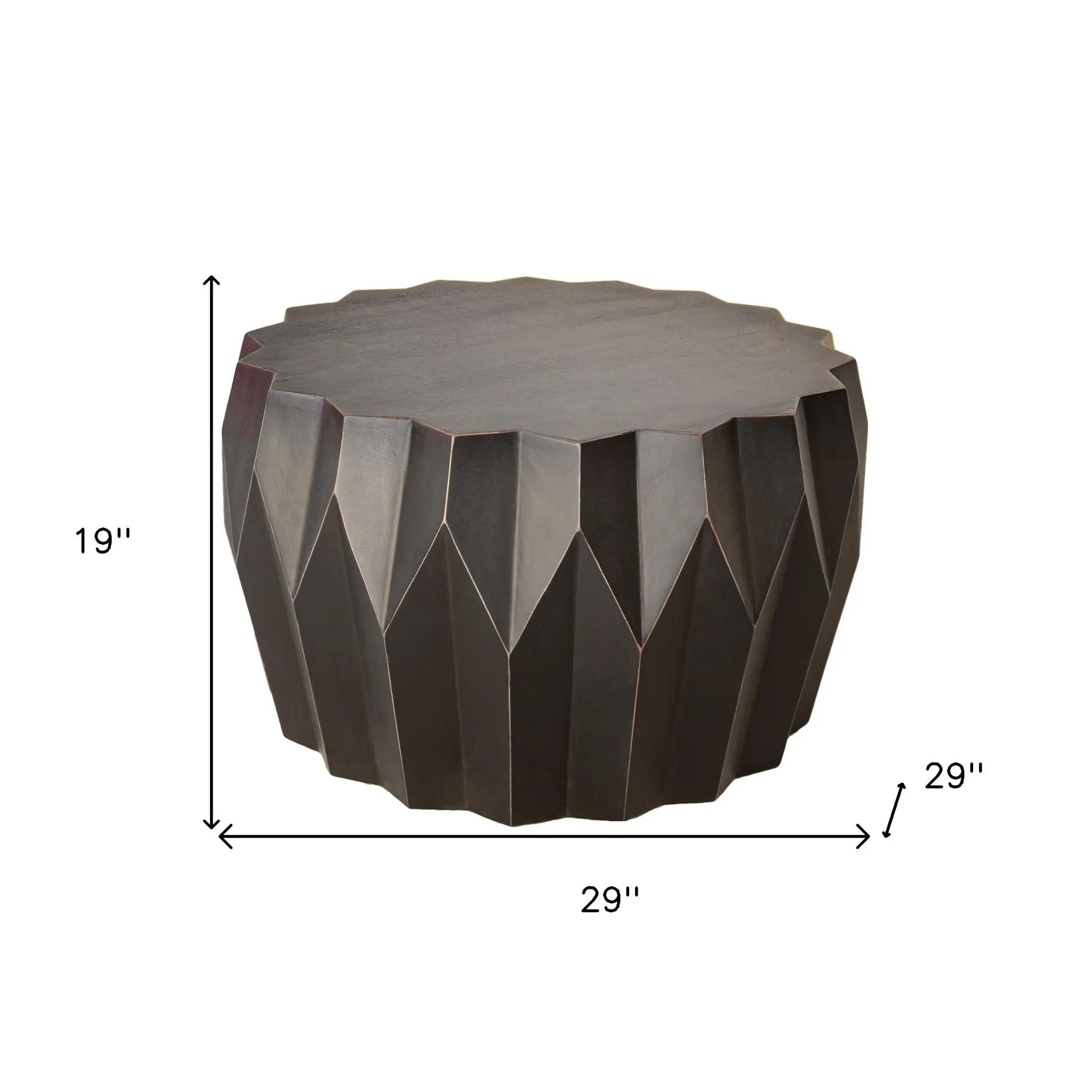 29" Black Solid Wood Round Coffee Table Homeroots Living Room