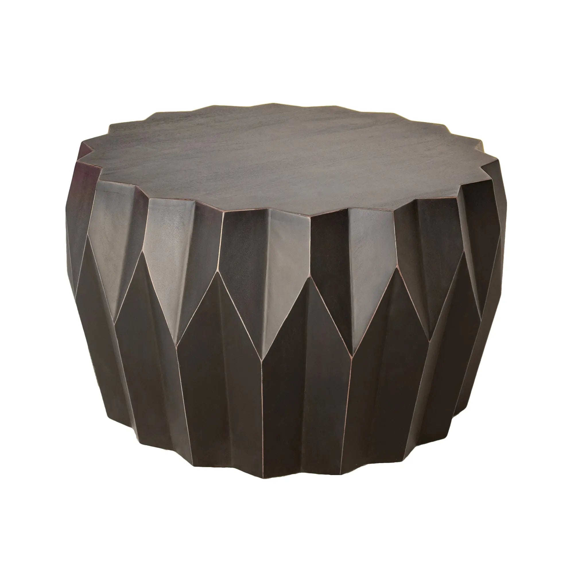 29" Black Solid Wood Round Coffee Table Homeroots Living Room
