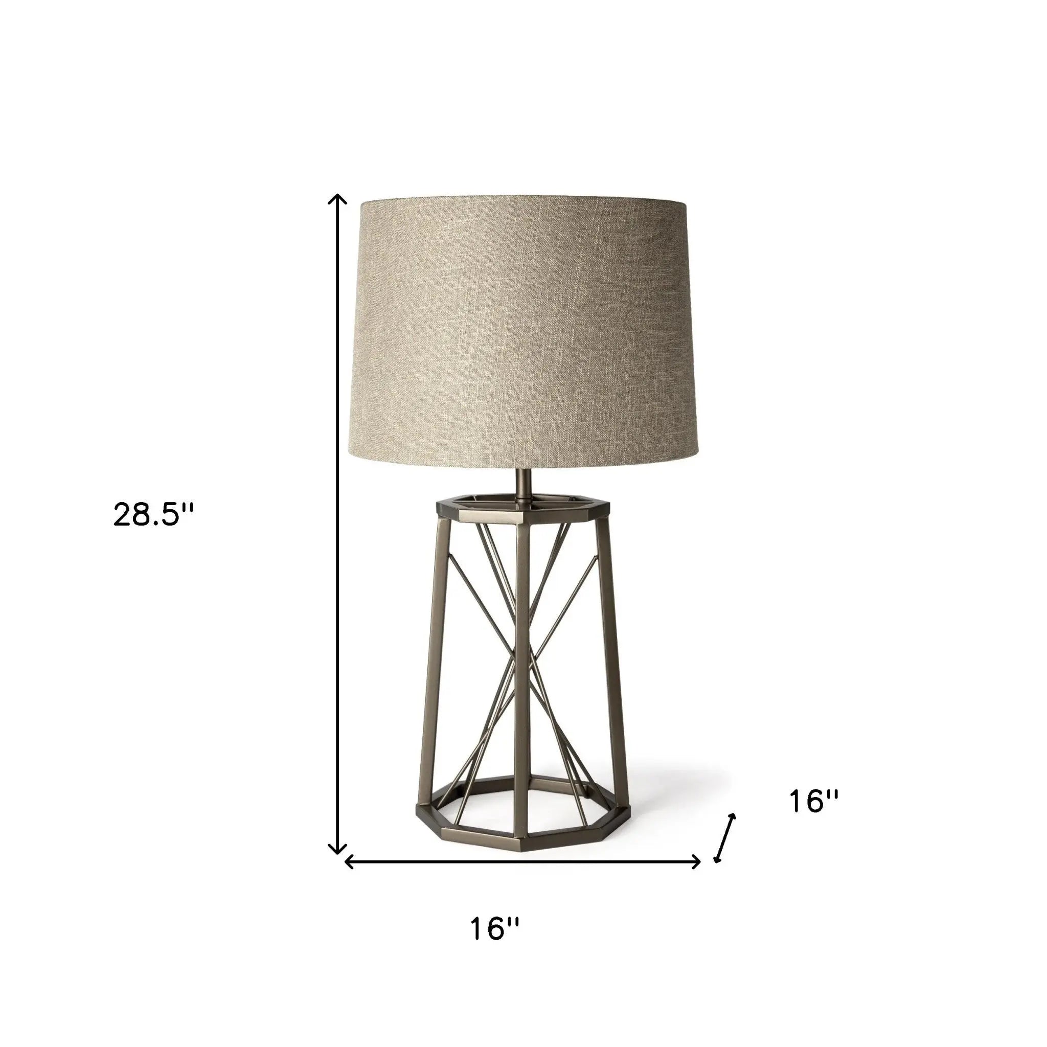 29" Bronze Lamp Base LED With Beige Shade Homeroots Lighting