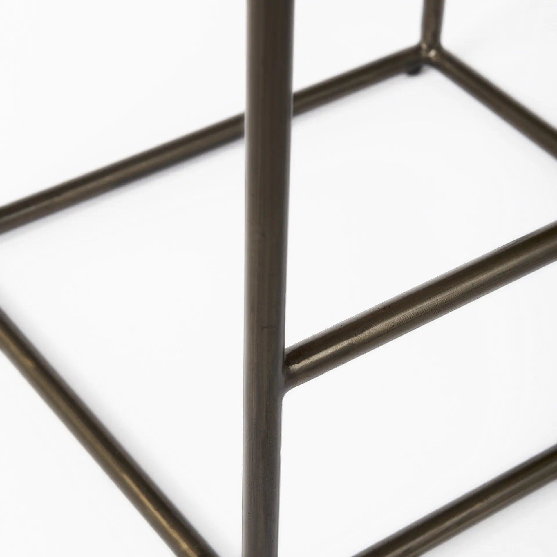 29" Bronze Leather and Metal Backless Bar Chair Homeroots Living Room