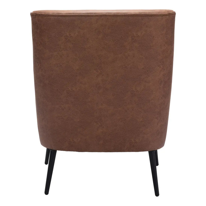 29" Brown And Black Faux Leather And Upholstered Arm Chair And Toss Pillow Homeroots Living Room