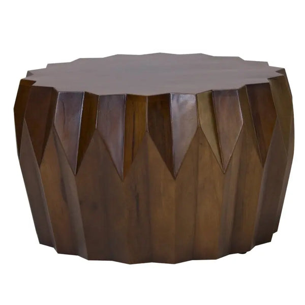 29" Brown Solid Wood Octagon Coffee Table Homeroots Living Room