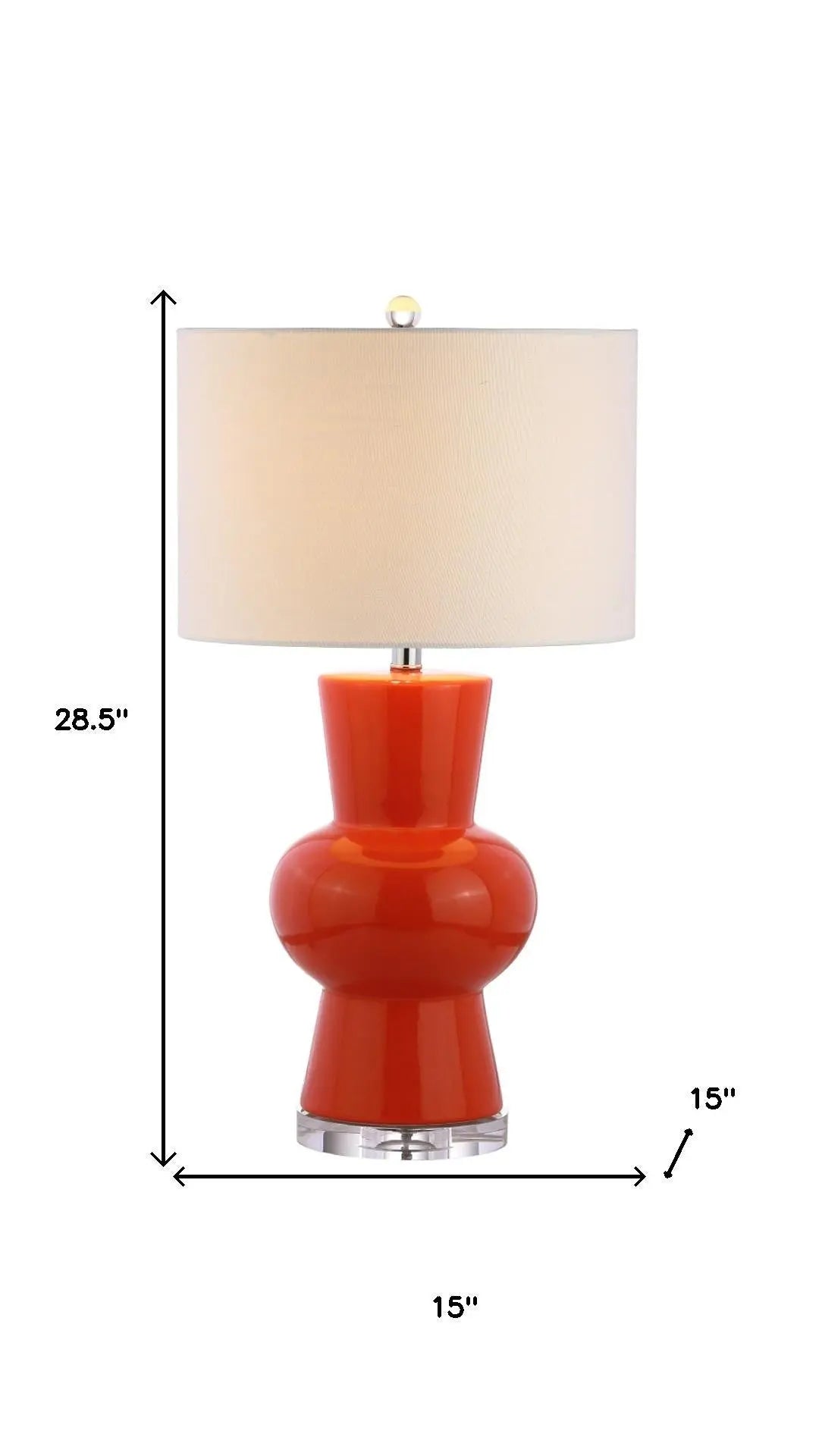 29" Clear Novelty Table Lamp With Drum Shade Homeroots Lighting