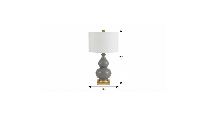 29" Gold Novelty Table Lamp With Drum Shade Homeroots Lighting