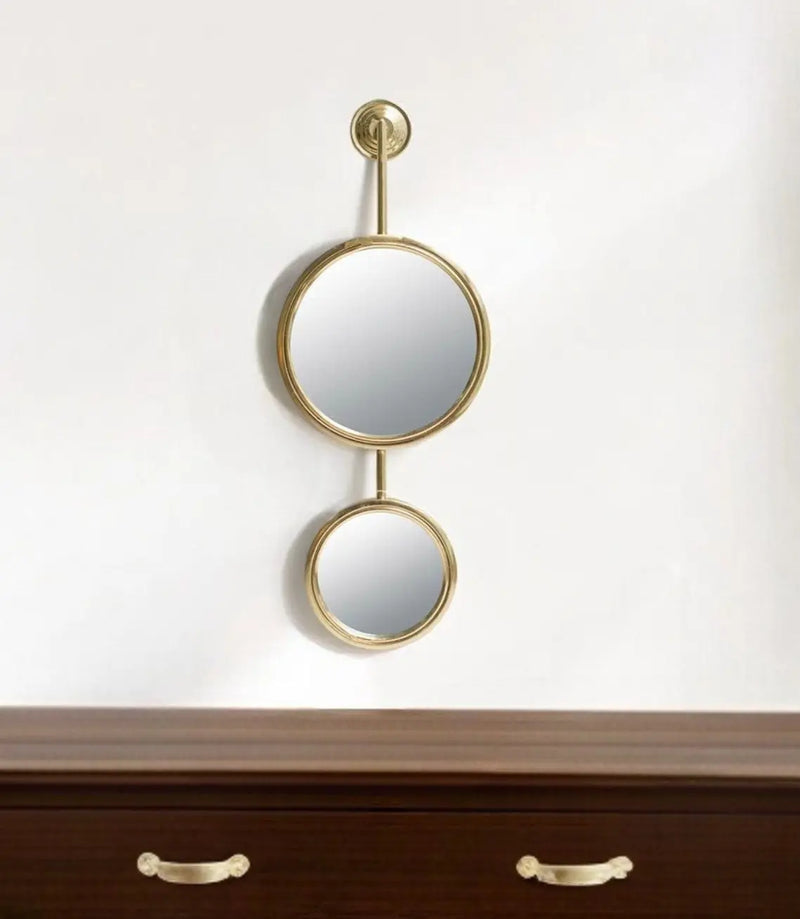 29" Gold Round Iron Framed Accent Mirror Homeroots Bed & Bath
