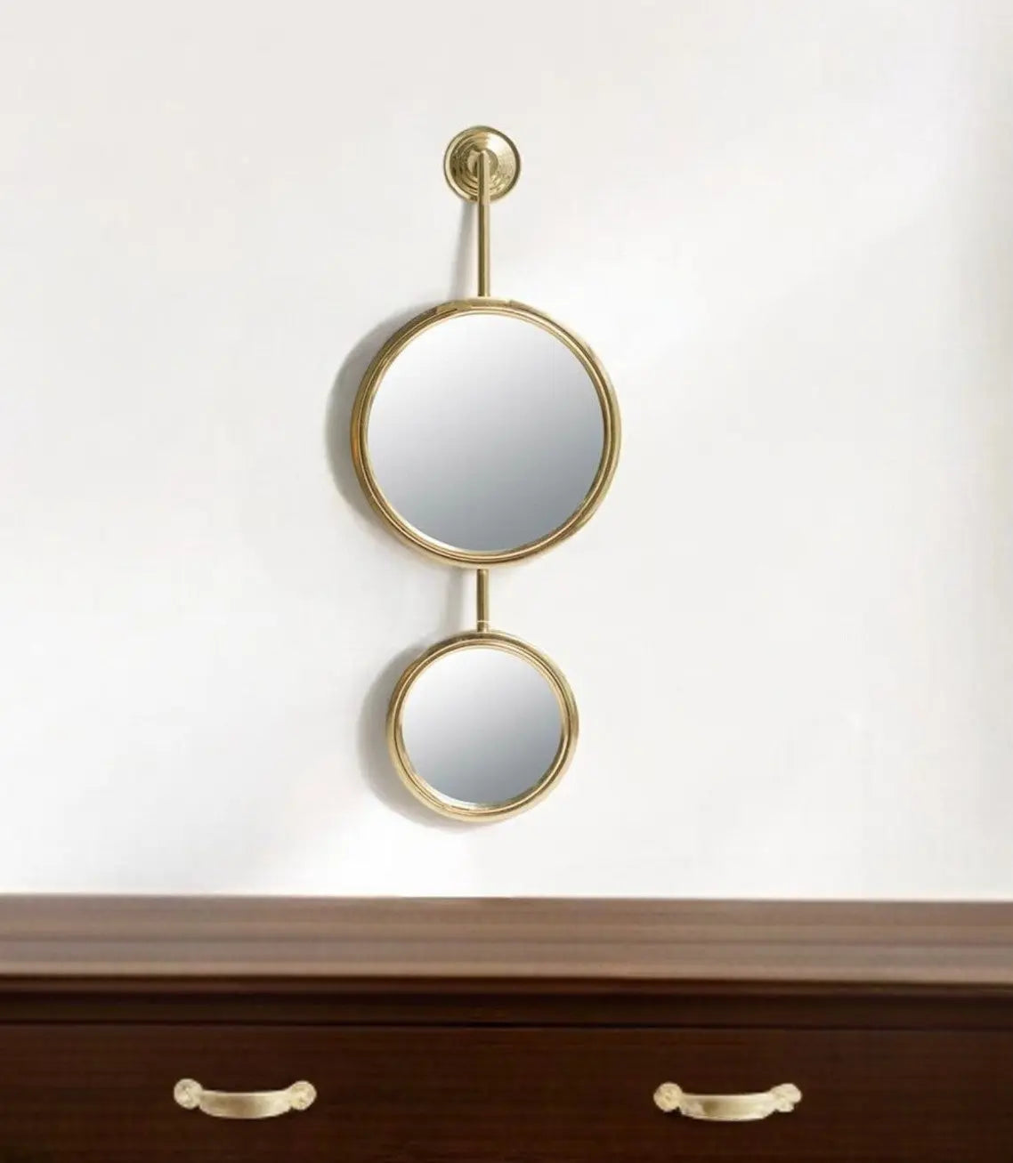 29" Gold Round Iron Framed Accent Mirror Homeroots Bed & Bath