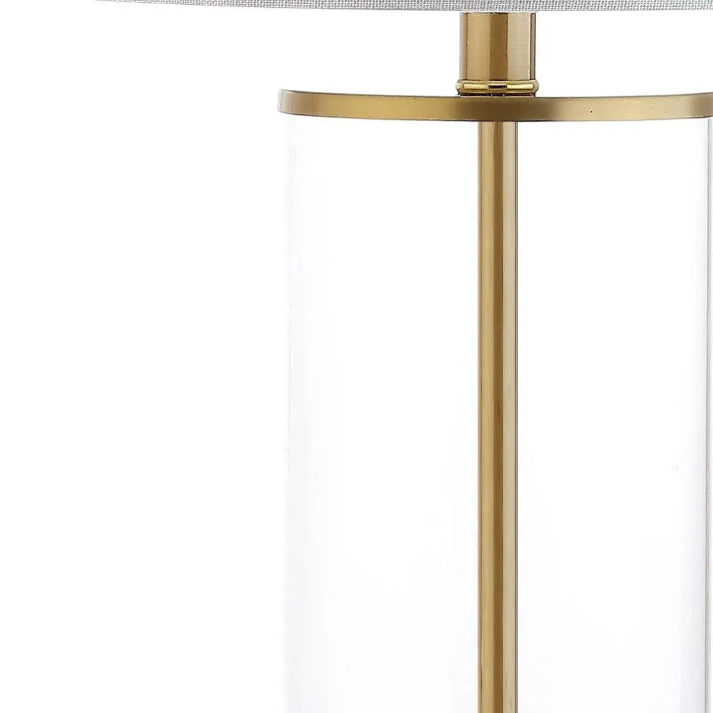 29" Gold Table Lamp With Drum Shade Homeroots Lighting
